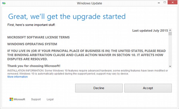 Условия лицензии Microsoft