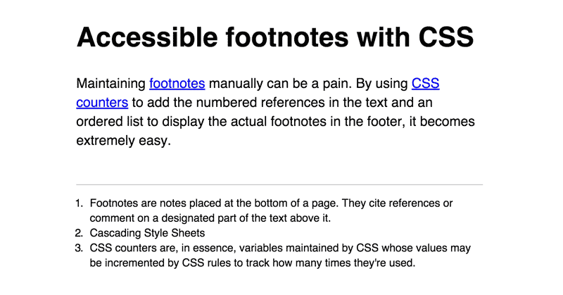 Доступные сноски с CSS - сырая версия