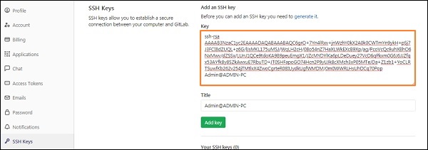 GitLab SSH ключ