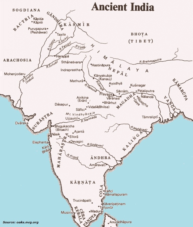 Карта древней Индии