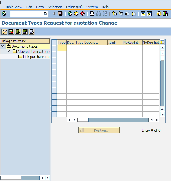 Тип документа конфигурации SAP подробности rfq