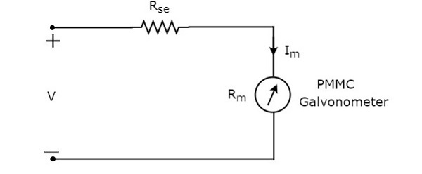 Принципиальная схема вольтметра постоянного тока