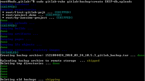 GitLab Создать резервную копию