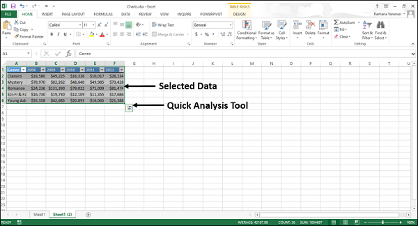 mac excel quick analysis tool
