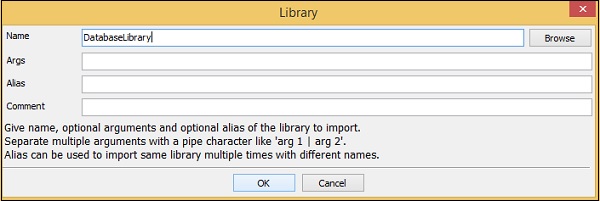 Имя библиотеки базы данных