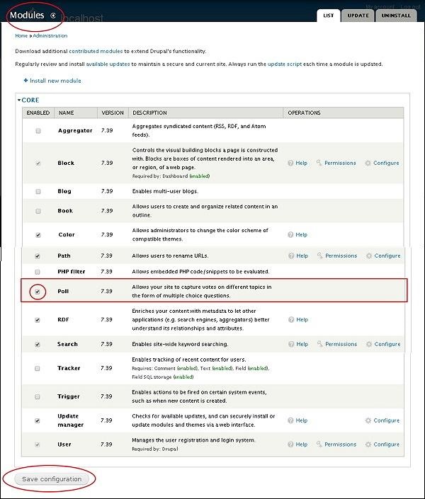 Модуль Drupal Poll