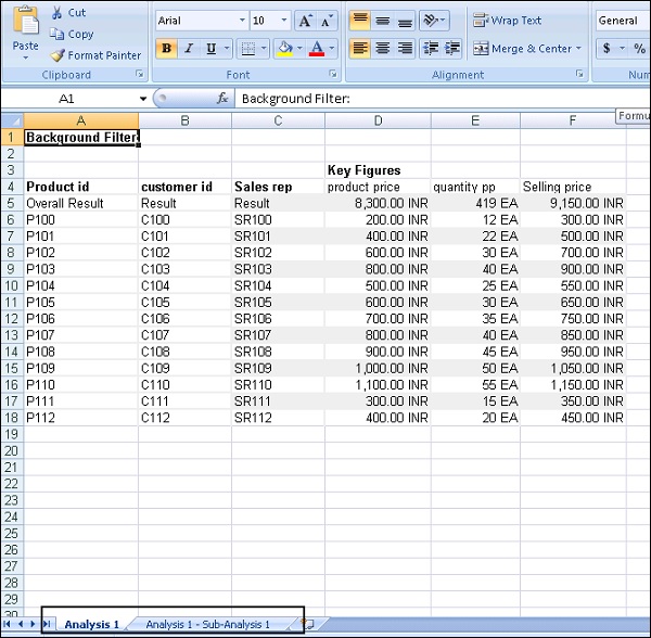 Анализ Excel