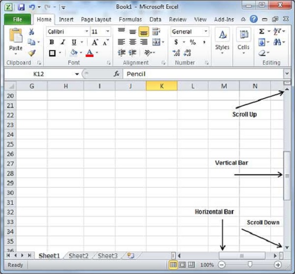 Полосы прокрутки Excel