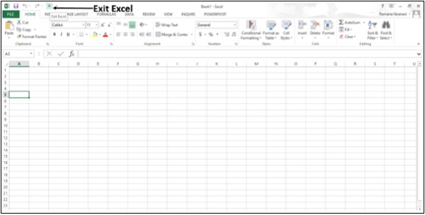 Выход из команды Excel