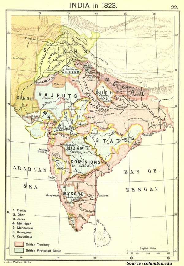 Индия в 1823 году