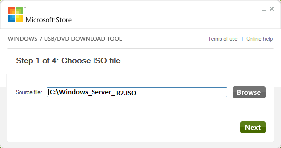 Расположение файла ISO