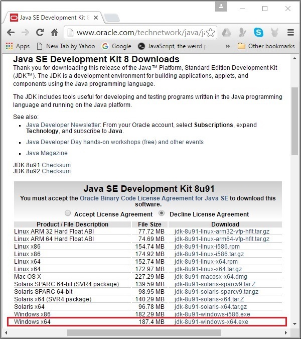 Java SE Development Kit 8 Страница загрузок