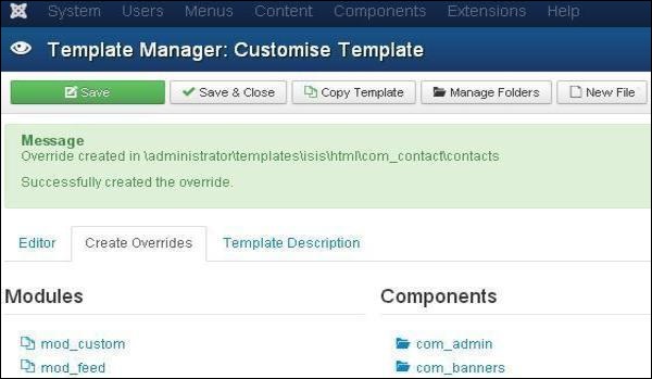 Joomla Template Manager