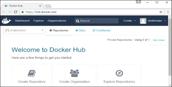 Зарегистрированный Docker Hub