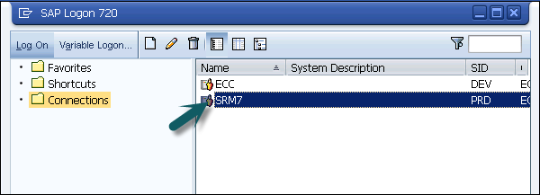 Вход в систему SAP SRM