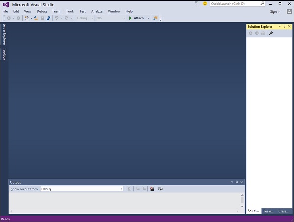 Главное окно Visual Studio