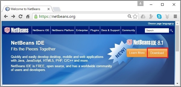 Веб-сайт NetBeans