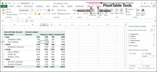pivot table tool constraints