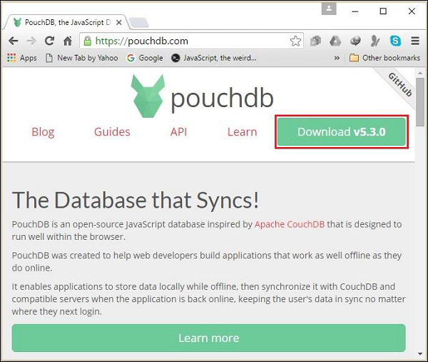 PouchDB Домашняя страница