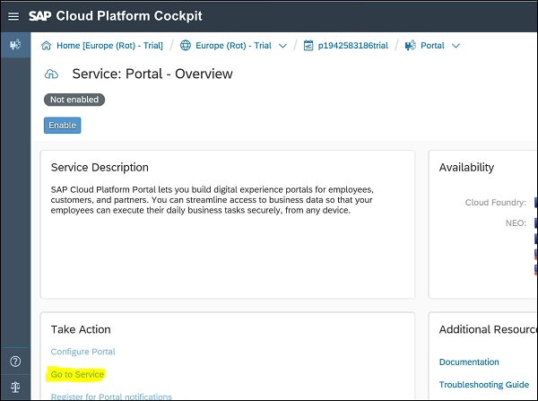 Портал SAP Cloud Platform