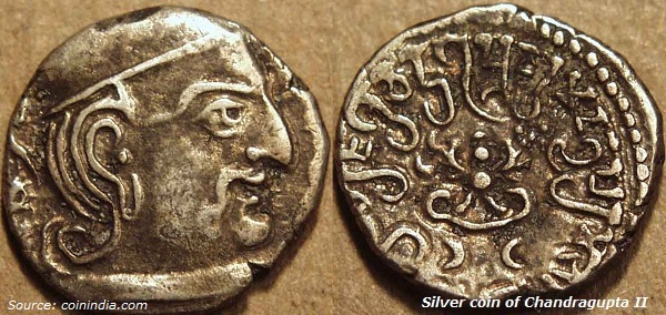 Серебряная монета Чандрагупта II