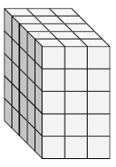 Площадь поверхности прямоугольной призмы из единичных кубиков Quiz4