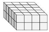 Площадь поверхности прямоугольной призмы из единичных кубиков Quiz6