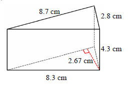 Площадь поверхности треугольной призмы Quiz3