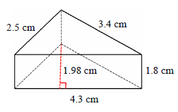 Площадь поверхности треугольной призмы Quiz8