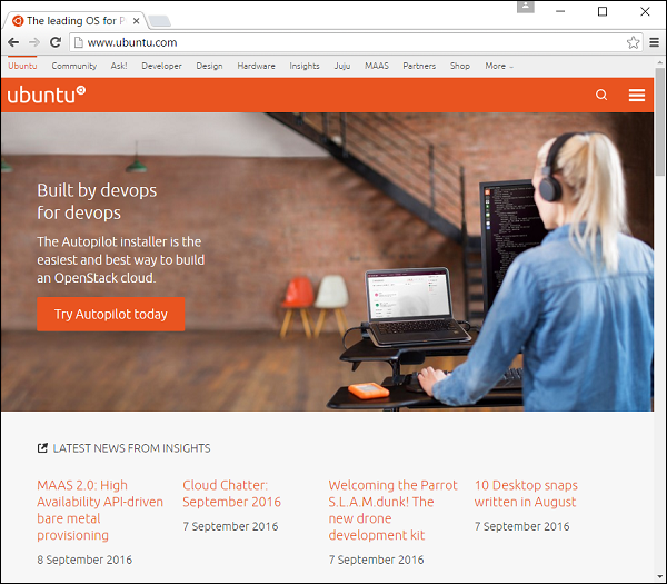 Сайт Ubuntu