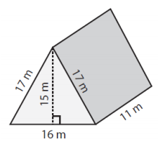 Используя сеть, чтобы найти площадь поверхности треугольной призмы Quiz2