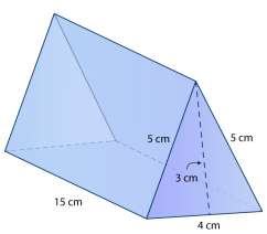 Используя сеть, чтобы найти площадь поверхности треугольной призмы Quiz6