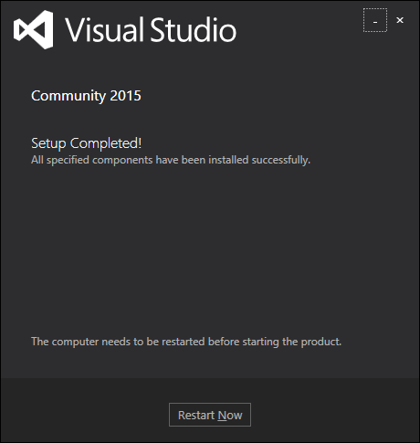 Visual Studio установлена