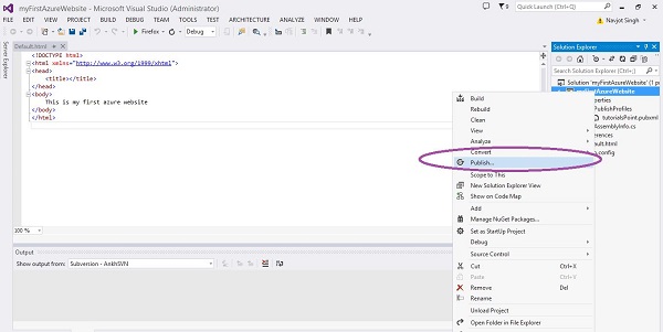 Сайт от Visual Studio