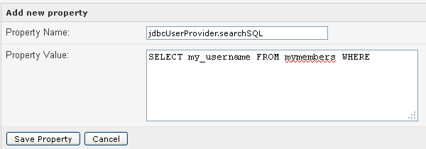 jdbcUserProvider searchSQL