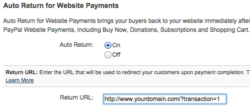 PayPal Auto Return