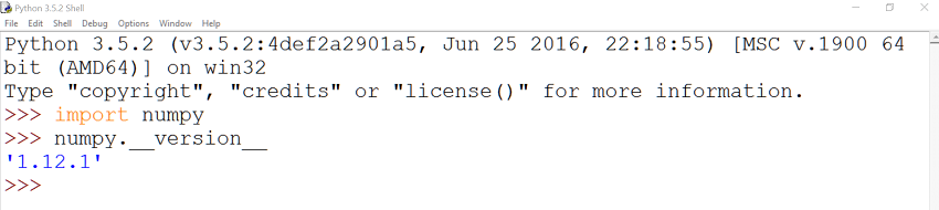 Python-IDLE-Numpy