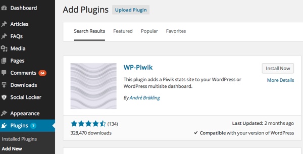 WP-Piwik Плагин для WordPress