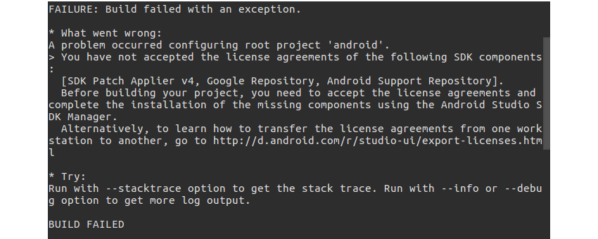 Ошибка сборки Android