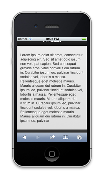 JQuery Mobile Screen