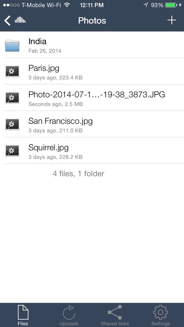 Приложение OwnCloud для iOS Загруженные фотографии