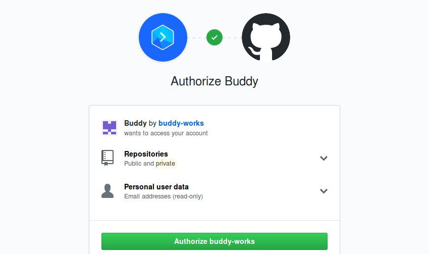Предоставление Бадди доступа к GitHub