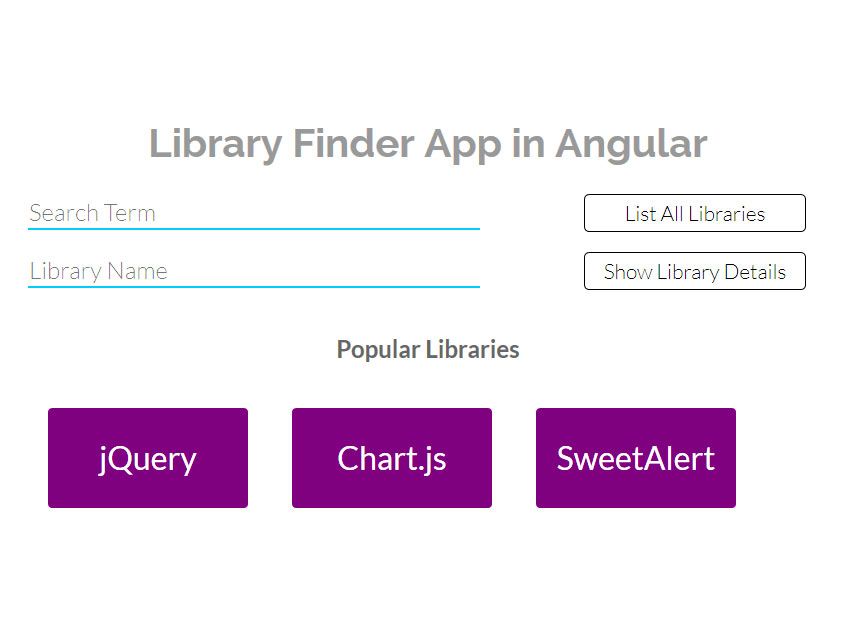 Приложение Library Finder в Angular