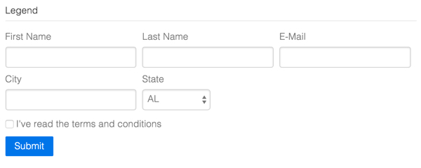 PureCSS Example Multi Column Form