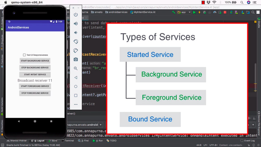 Сервисы Kotlin для Android