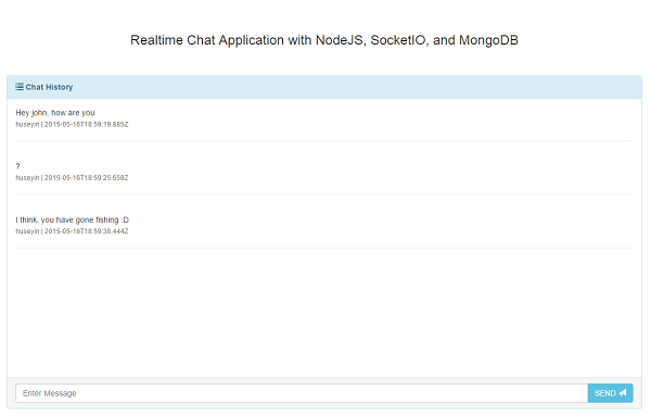 Application node js chat How to