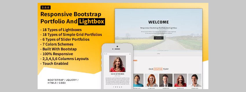 Bootstrap портфолио и лайтбокс