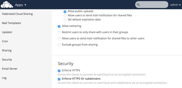 OwnCloud Security Enforce HTTPS