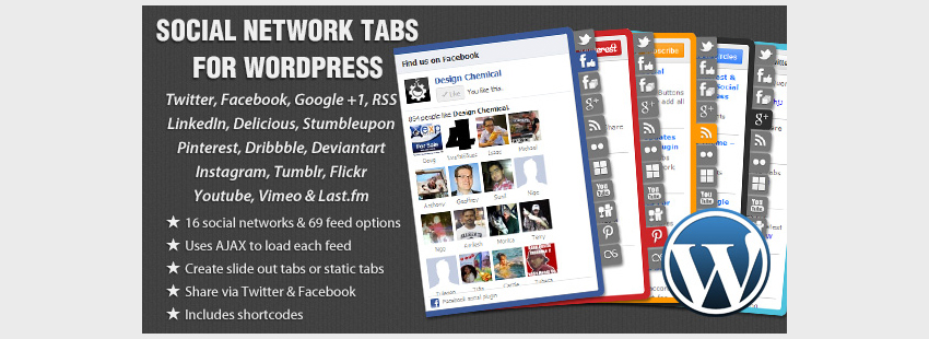 Вкладки социальных сетей для WordPress