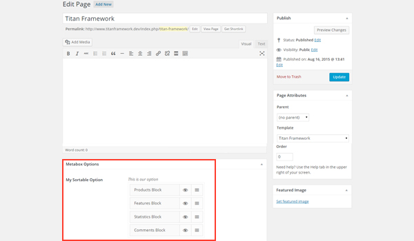 Adding the Sortable type to a meta box